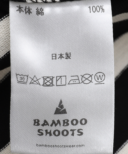 BAMBOO SHOOTS（バンブーシュート）の「BAMBOO SHOOTS / バンブーシュート HIKING CREWNECK BORDER SHIRT（Tシャツ/カットソー・メンズ・ブラック/ホワイト・MEDIUM/LARGE）」の16枚目の写真