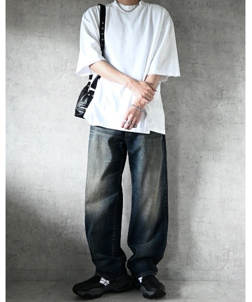 SHAKA WeAR（シャカウェア）の「【SHAKA WeAR】7.5oz Garment Dye Drop Shoulder/ピグメント加工/BIG T（Tシャツ/カットソー・レディース・ブラック/ブラウン/ホワイト/チャコール/クリーム/サンドベージュ・L/M/LL）」の19枚目の写真