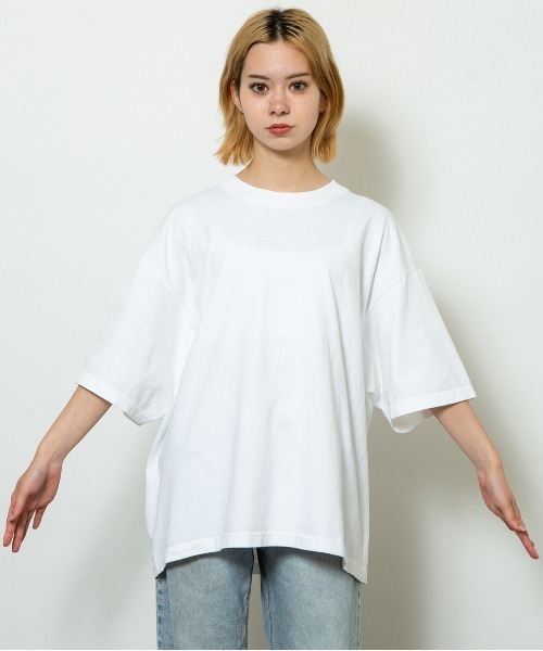 SHAKA WeAR（シャカウェア）の「【SHAKA WeAR】7.5oz Garment Dye Drop Shoulder/ピグメント加工/BIG T（Tシャツ/カットソー・レディース・ブラック/ブラウン/ホワイト/チャコール/クリーム/サンドベージュ・L/M/LL）」の7枚目の写真