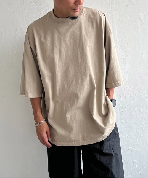 SHAKA WeAR（シャカウェア）の「【SHAKA WeAR】7.5oz Garment Dye Drop Shoulder/ピグメント加工/BIG T（Tシャツ/カットソー・レディース・ブラック/ブラウン/ホワイト/チャコール/クリーム/サンドベージュ・L/M/LL）」の22枚目の写真