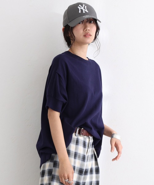 袖脇オープンラウンドネック5分袖ニット（ニット/セーター）｜ElegChic（エレグシック）