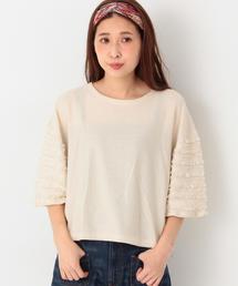 Another Edition | ソデフリンジニットプルオーバー/ AEBC  C/Rｿﾃﾞﾌﾘﾝｼﾞ PO(ニット/セーター)