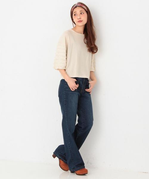 Another Edition(アナザーエディション)の「ソデフリンジニットプルオーバー/ AEBC C/Rソデフリンジ PO◆(ニット/セーター・レディース・ブラック/ベージュ/ワイン・フリー)」の11枚目の写真