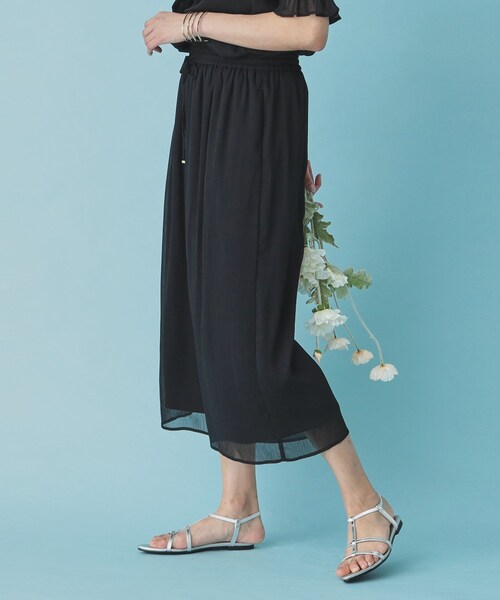 【セットアップ可/シアー素材】ウエスト総ゴムワイドパンツ(その他パンツ)|Sunauna(スーナウーナ)