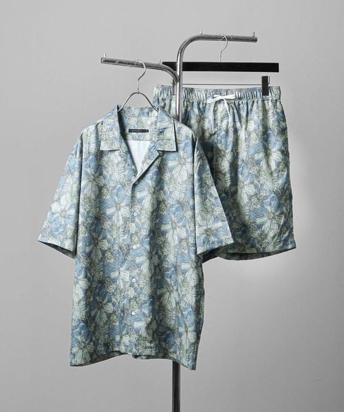 ROOT THREE（ルートスリー）の「【ROOT THREE】 総柄 オープンカラー 半袖 シャツ / 柄シャツ（シャツ/ブラウス・メンズ・ブラック系1/グリーン系/ブラック系/グレー系・LARGE/MEDIUM）」の15枚目の写真