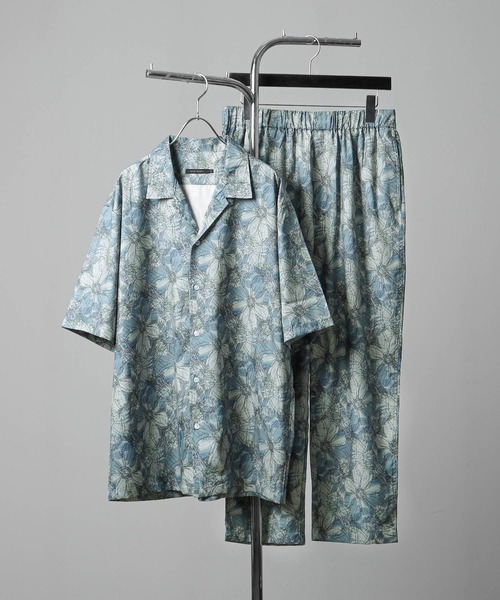 ROOT THREE（ルートスリー）の「【ROOT THREE】 総柄 オープンカラー 半袖 シャツ / 柄シャツ（シャツ/ブラウス・メンズ・ブラック系1/グリーン系/ブラック系/グレー系・LARGE/MEDIUM）」の16枚目の写真