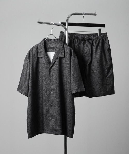 ROOT THREE（ルートスリー）の「【ROOT THREE】 総柄 オープンカラー 半袖 シャツ / 柄シャツ（シャツ/ブラウス・メンズ・ブラック系1/グリーン系/ブラック系/グレー系・LARGE/MEDIUM）」の12枚目の写真