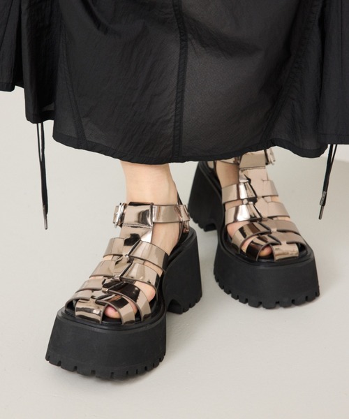 セール】TANK HEEL CAGE SANDAL タンク ヒール ケージ サンダル