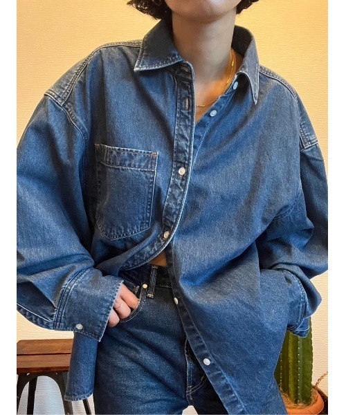 BLACK BY MOUSSY(ブラックバイマウジー)の「embroidery shirt(エンブロイダリーシャツ)(シャツ/ブラウス・レディース・ブルー・FREE)」の15枚目の写真