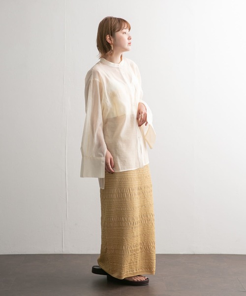 KBF(ケイビーエフ)の「Iラインシャーリングニットスカート(スカート・レディース・ゴールド/ブルー系その他・ONE)」の18枚目の写真