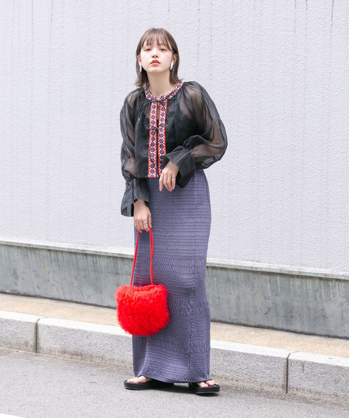 KBF(ケイビーエフ)の「Iラインシャーリングニットスカート(スカート・レディース・ゴールド/ブルー系その他・ONE)」の21枚目の写真