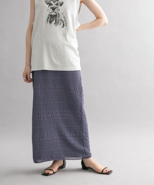 KBF(ケイビーエフ)の「Iラインシャーリングニットスカート(スカート・レディース・ゴールド/ブルー系その他・ONE)」の11枚目の写真