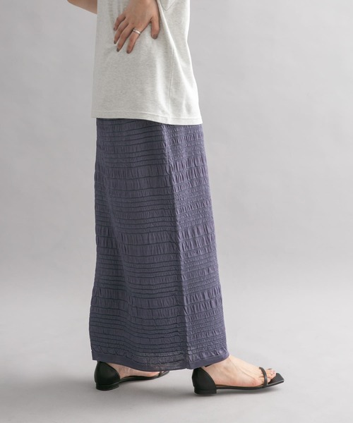 KBF(ケイビーエフ)の「Iラインシャーリングニットスカート(スカート・レディース・ゴールド/ブルー系その他・ONE)」の14枚目の写真