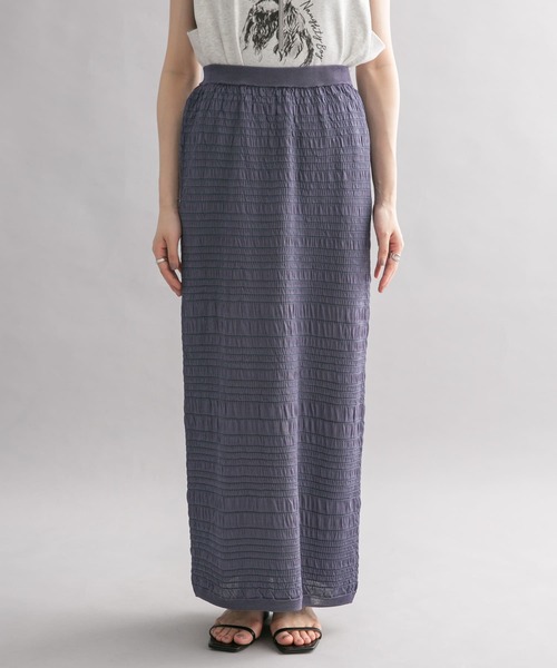 KBF(ケイビーエフ)の「Iラインシャーリングニットスカート(スカート・レディース・ゴールド/ブルー系その他・ONE)」の6枚目の写真