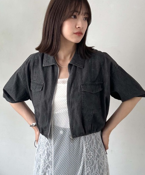 archives（アルシーヴ）の「ハーフスリーブデニムブルゾン（ブルゾン・レディース・サックスブルー/グレー・MEDIUM）」の10枚目の写真