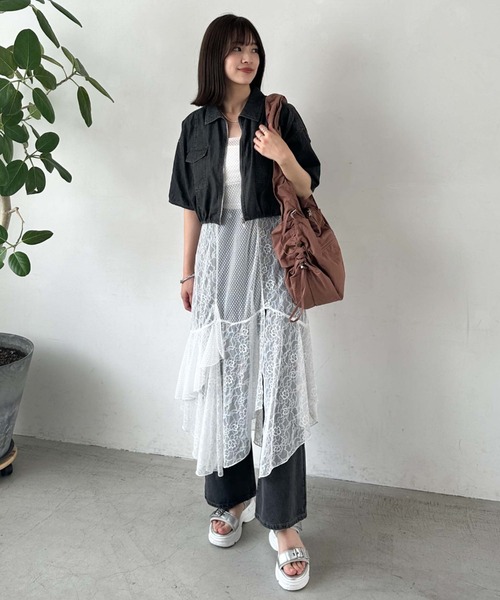 archives（アルシーヴ）の「ハーフスリーブデニムブルゾン（ブルゾン・レディース・サックスブルー/グレー・MEDIUM）」の14枚目の写真