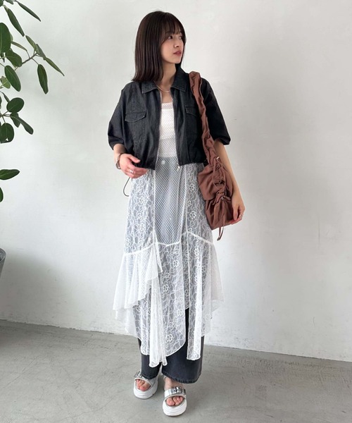 archives（アルシーヴ）の「ハーフスリーブデニムブルゾン（ブルゾン・レディース・サックスブルー/グレー・MEDIUM）」の17枚目の写真