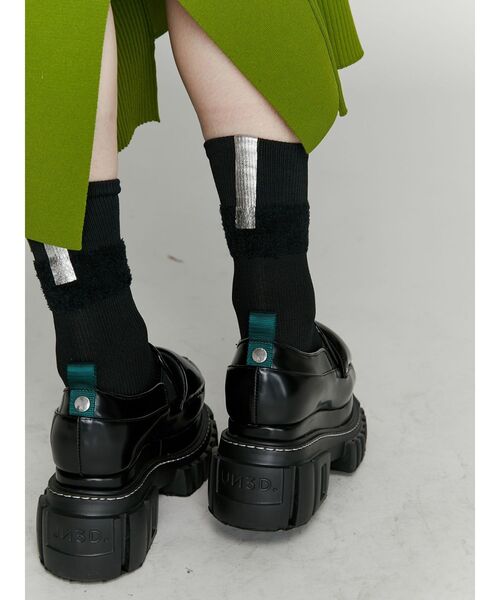 UN3D.(アンスリード)の「BACK FOIL ONE TONE SOCKS / バックフォイルワントーンソックス(ソックス/靴下・レディース・グレー/ブラック/カーキ・FREE)」の2枚目の写真