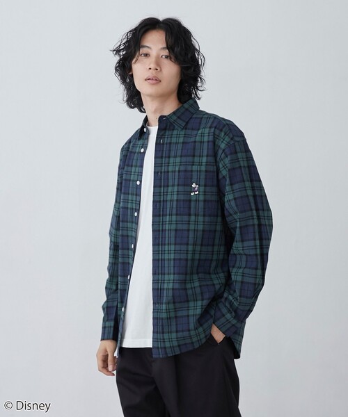 Disney（ディズニー）の「coen限定／Disney（ディズニー）チェックシャツ（シャツ/ブラウス・メンズ・ベージュ/ダークグリーン・M/L/XL）」の20枚目の写真