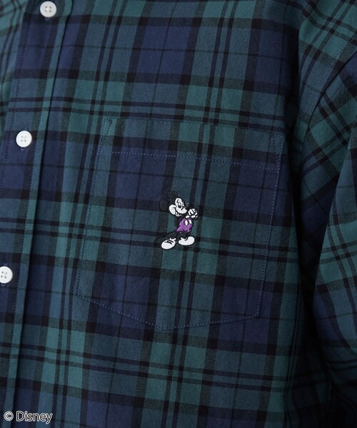 Disney（ディズニー）の「coen限定／Disney（ディズニー）チェックシャツ（シャツ/ブラウス・メンズ・ベージュ/ダークグリーン・M/L/XL）」の7枚目の写真