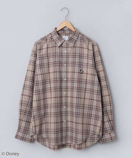Disney（ディズニー）の「coen限定／Disney（ディズニー）チェックシャツ（シャツ/ブラウス・メンズ・ベージュ/ダークグリーン・M/L/XL）」の8枚目の写真