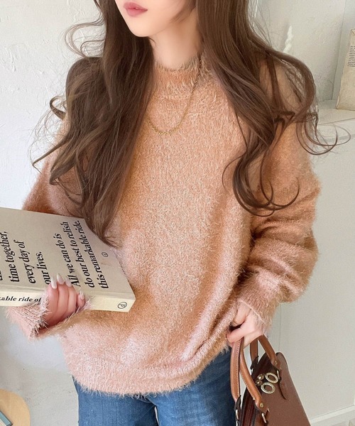 セール】大人の極上シンプルスタイル。もちもちシャギーモックネック