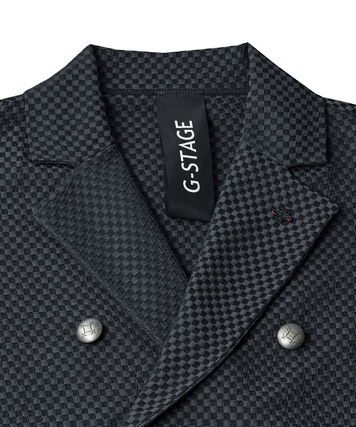 g-stage(ジーステージ)の「ブロックチェックニットダブルジャケット(テーラードジャケット・メンズ・チャコールグレー/ライトグレー/ブラック・MEDIUM/LARGE/SMALL)」の18枚目の写真