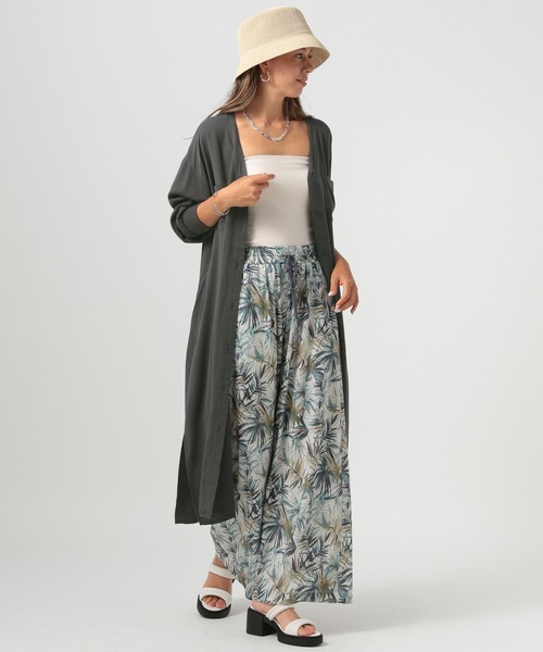 BAYFLOW（ベイフロー）の「[上品な微光沢素材にアップデート]袖リブシャツワンピース（シャツ/ブラウス・レディース・ブルー/チャコール/ベージュ・FREE）」の5枚目の写真