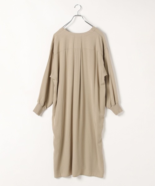 BAYFLOW（ベイフロー）の「[上品な微光沢素材にアップデート]袖リブシャツワンピース（シャツ/ブラウス・レディース・ブルー/チャコール/ベージュ・FREE）」の18枚目の写真