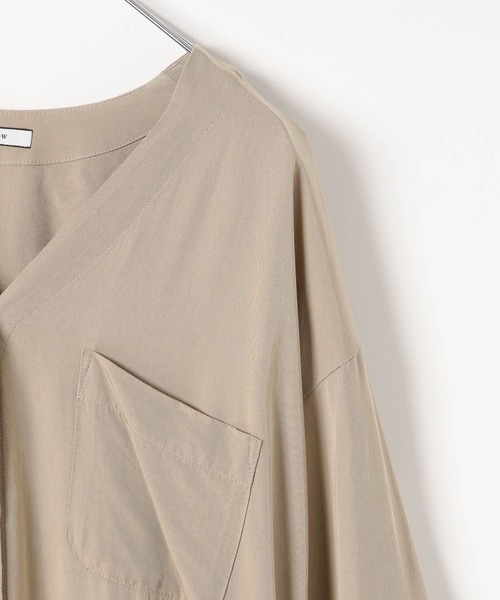 BAYFLOW（ベイフロー）の「[上品な微光沢素材にアップデート]袖リブシャツワンピース（シャツ/ブラウス・レディース・ブルー/チャコール/ベージュ・FREE）」の20枚目の写真