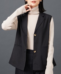 BELLUNA PLUS（ベルーナ）の「シアー素材ポケット付テーラードジレ（ベスト）」