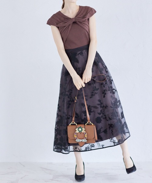 tocco closet(トッコ クローゼット)の「リボンデザインリブニットプルオーバー(ニット/セーター・レディース・ベージュ/ピンク/ブラウン・M)」の4枚目の写真