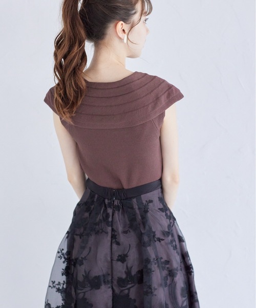 tocco closet(トッコ クローゼット)の「リボンデザインリブニットプルオーバー(ニット/セーター・レディース・ベージュ/ピンク/ブラウン・M)」の6枚目の写真
