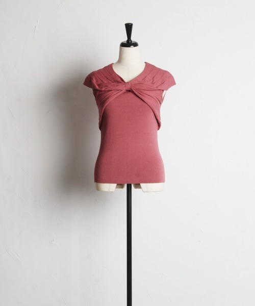 tocco closet(トッコ クローゼット)の「リボンデザインリブニットプルオーバー(ニット/セーター・レディース・ベージュ/ピンク/ブラウン・M)」の19枚目の写真