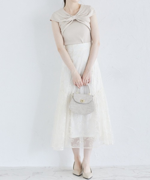 tocco closet(トッコ クローゼット)の「リボンデザインリブニットプルオーバー(ニット/セーター・レディース・ベージュ/ピンク/ブラウン・M)」の12枚目の写真