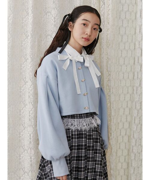 merry jenny（メリージェニー）の「ローズカーデイガン（カーディガン/ボレロ・レディース・ブルー/ブラック/アイボリー・FREE）」の15枚目の写真