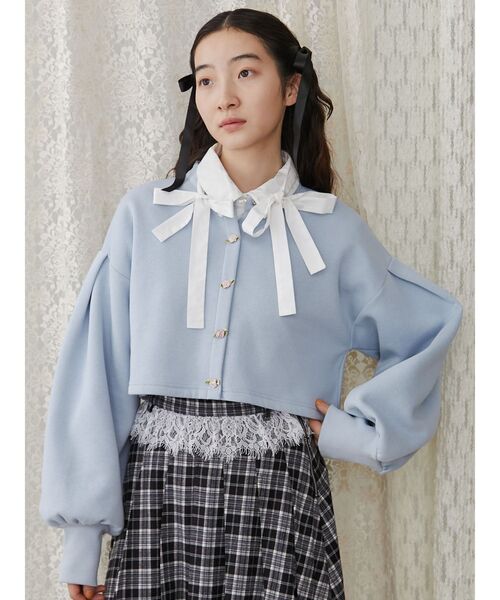 merry jenny（メリージェニー）の「ローズカーデイガン（カーディガン/ボレロ・レディース・ブルー/ブラック/アイボリー・FREE）」の7枚目の写真