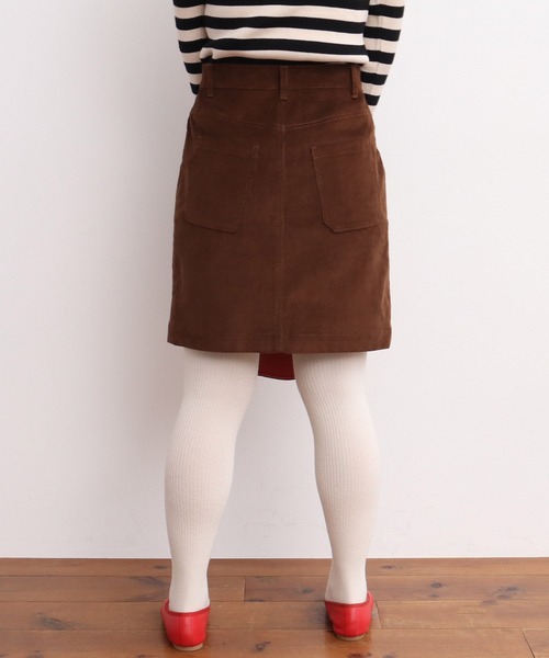 CHILD WOMAN（チャイルドウーマン）の「14Ｗコール ミニスカート（スカート・レディース・ブラウン/ネイビー・36/38）」の4枚目の写真