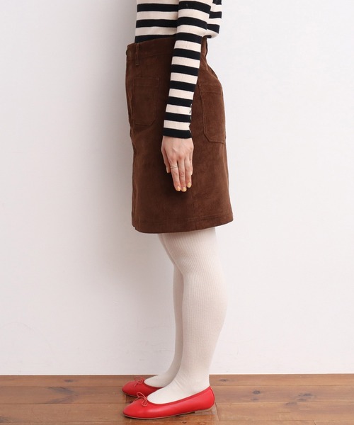 CHILD WOMAN（チャイルドウーマン）の「14Ｗコール ミニスカート（スカート・レディース・ブラウン/ネイビー・36/38）」の10枚目の写真