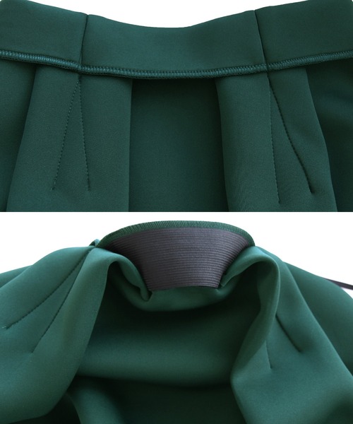 RUIRUE BOUTIQUE（ルイルエブティック）の「ストレッチ ｜ 選べるシルエット・丈 ボンディング ボリューム 美脚スカート（フレアロング） ｜ ダンボールニット フレアスカート ロングスカート コクーンスカート ウエストゴム オフィスカジュアル（スカート・レディース・ネイビー/ブラック/ダークグリーン/ライトグリーン/ピンク/レッド/ブルー・L/M）」の14枚目の写真