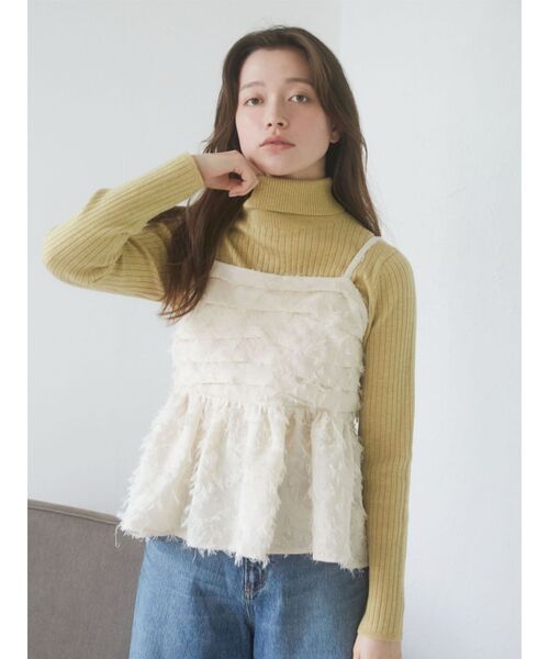 Ungrid（アングリッド）の「ウォッシャブルタートルニット（ニット/セーター・レディース・アイボリー/イエロー/オレンジ/ブルー/グレー/ピンク/ブラック・FREE）」の5枚目の写真