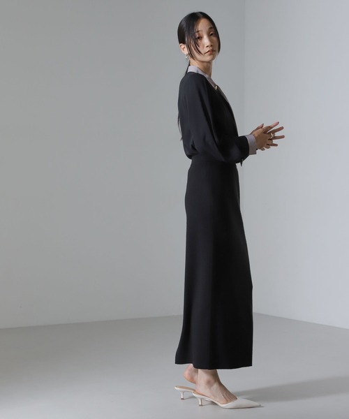 セール】モチッと毛玉抑制リブニットスカート（セットアップ可