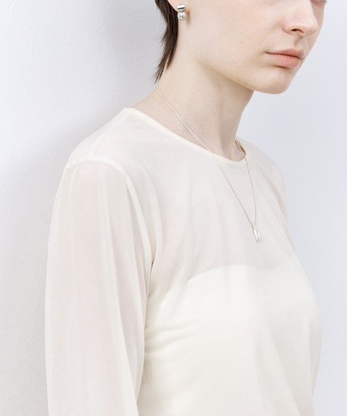 tageechita（タジチタ）の「【TAGEECHITA】ベーシックシアートップス（Tシャツ/カットソー・レディース・アイボリー/オリーブ・L/M/S）」の4枚目の写真