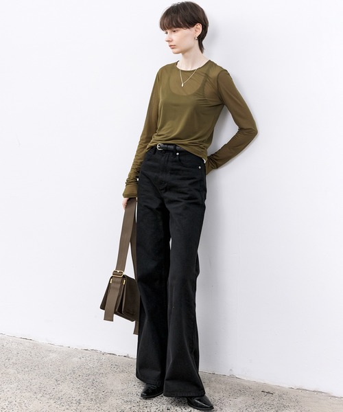 tageechita（タジチタ）の「【TAGEECHITA】ベーシックシアートップス（Tシャツ/カットソー・レディース・アイボリー/オリーブ・L/M/S）」の13枚目の写真