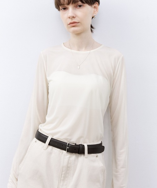 tageechita（タジチタ）の「【TAGEECHITA】ベーシックシアートップス（Tシャツ/カットソー・レディース・アイボリー/オリーブ・L/M/S）」の15枚目の写真
