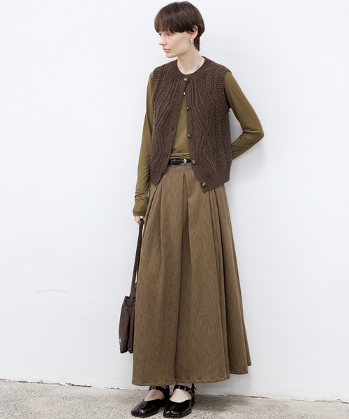 tageechita（タジチタ）の「【TAGEECHITA】ベーシックシアートップス（Tシャツ/カットソー・レディース・アイボリー/オリーブ・L/M/S）」の20枚目の写真