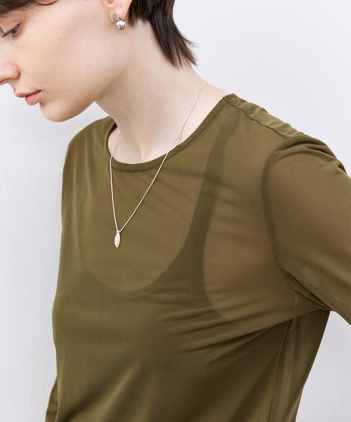 tageechita（タジチタ）の「【TAGEECHITA】ベーシックシアートップス（Tシャツ/カットソー・レディース・アイボリー/オリーブ・L/M/S）」の21枚目の写真