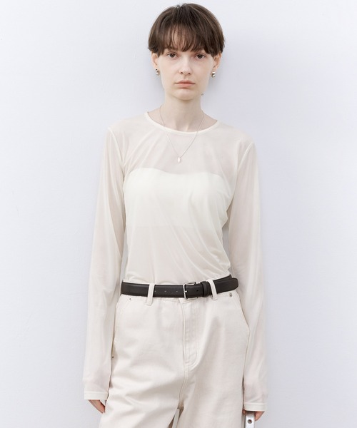 tageechita（タジチタ）の「【TAGEECHITA】ベーシックシアートップス（Tシャツ/カットソー・レディース・アイボリー/オリーブ・L/M/S）」の19枚目の写真