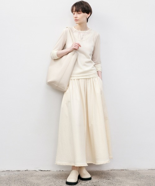 tageechita（タジチタ）の「【TAGEECHITA】ベーシックシアートップス（Tシャツ/カットソー・レディース・アイボリー/オリーブ・L/M/S）」の22枚目の写真