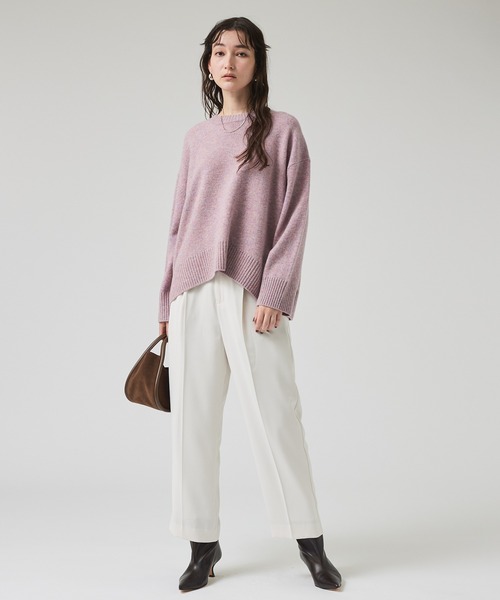 qualite(カリテ)の「マットサテンストレートパンツ/秋服/冬服/オフィスカジュアル(スラックス・レディース・モカ/アイボリー/グレイッシュブルー/チャコールグレー/ピンクベージュ・34/36/38)」の17枚目の写真